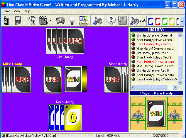 Michael J. Hardy's Famous Uno Classic Video Game For Windows!